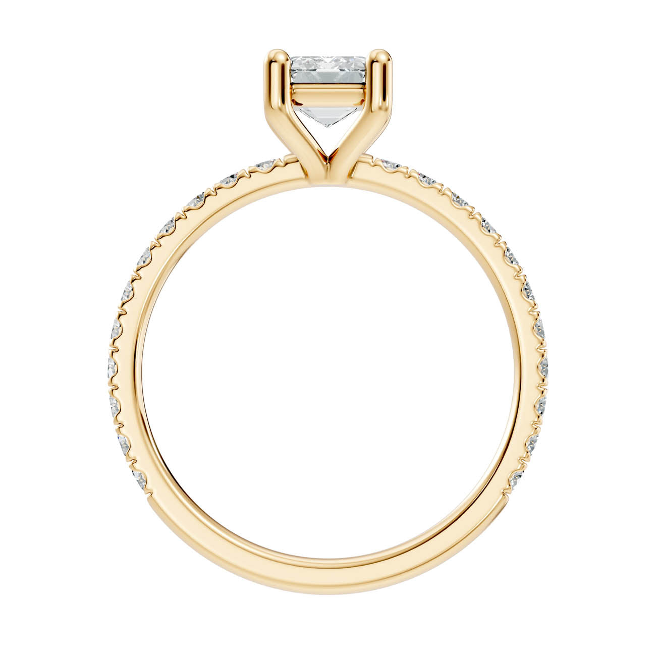 1.34 Ct. Emerald Cut Diamond Pavé Engagement Ring (21-c) 14