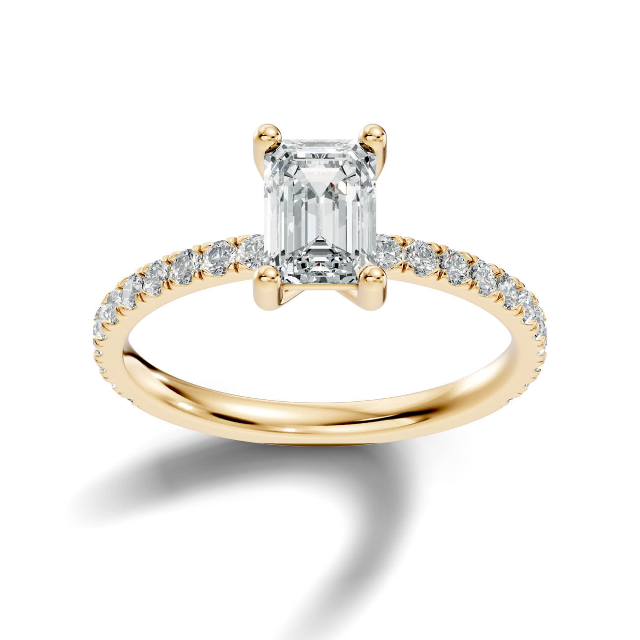 1.34 Ct. Emerald Cut Diamond Pavé Engagement Ring (21-c) 4