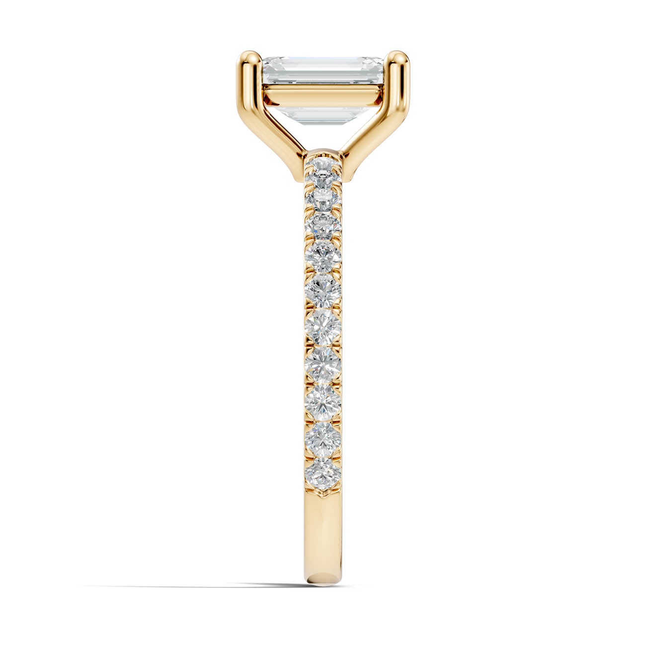 1.34 Ct. Emerald Cut Diamond Pavé Engagement Ring (21-c) 15