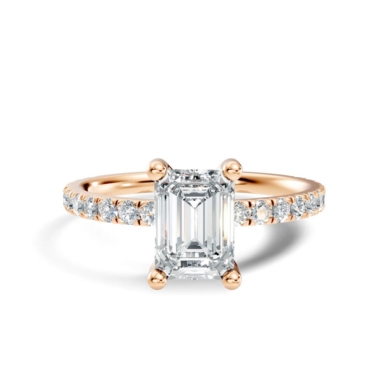 1.34 Ct. Emerald Cut Diamond Pavé Engagement Ring (21-c) 6