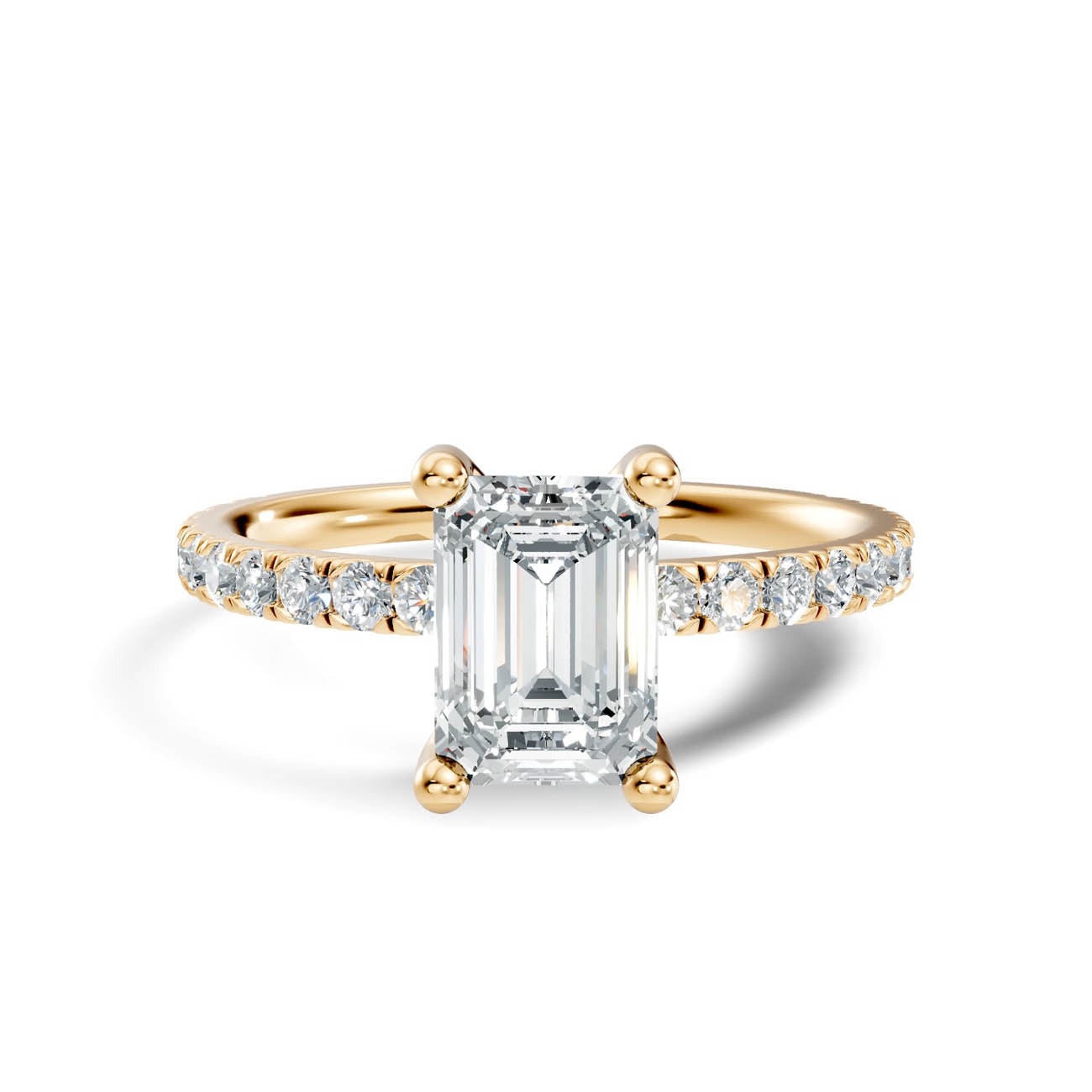 1.34 Ct. Emerald Cut Diamond Pavé Engagement Ring (21-c) 3