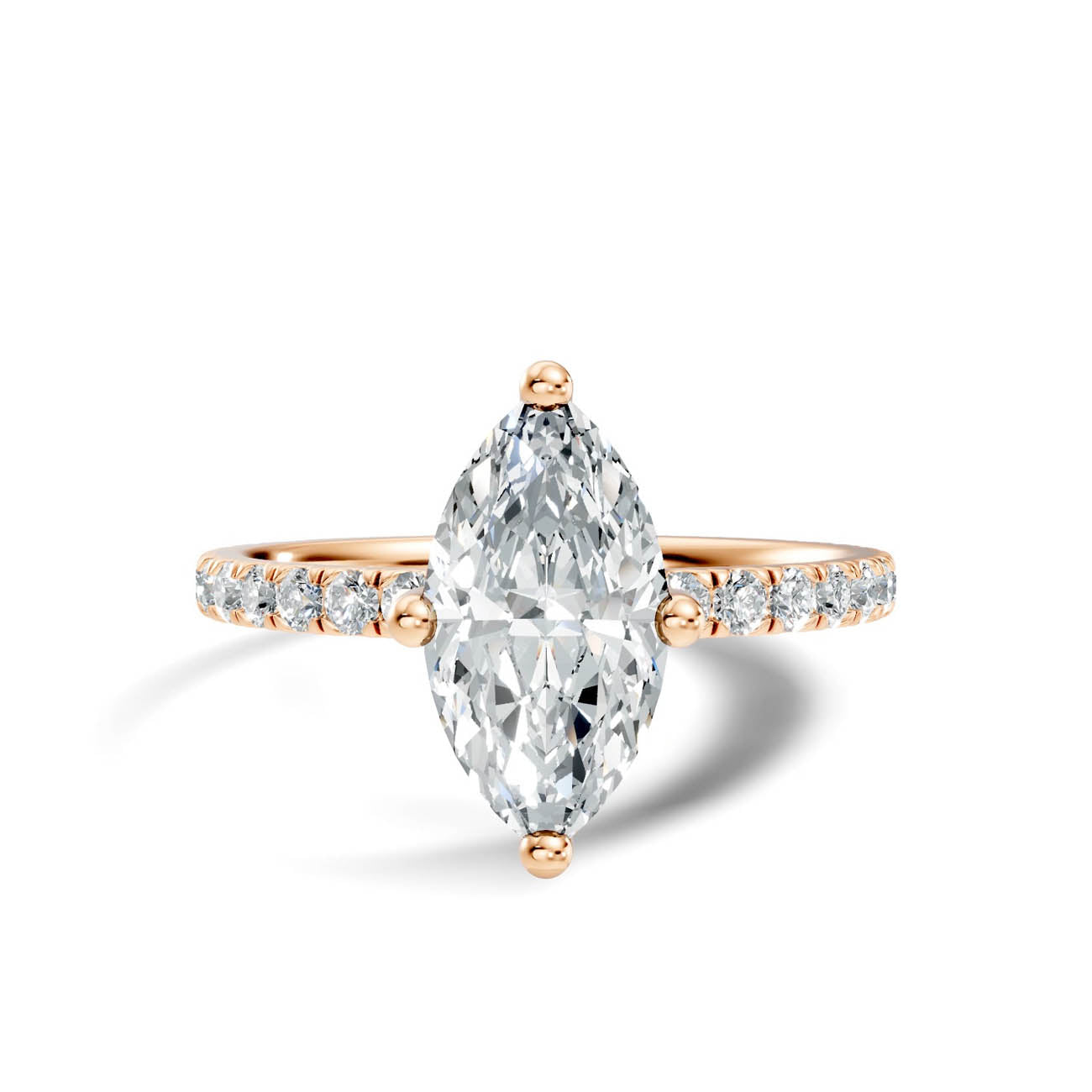 1.34 Ct. Marquise Diamond Pavé Band Engagement Ring (21-d) 6