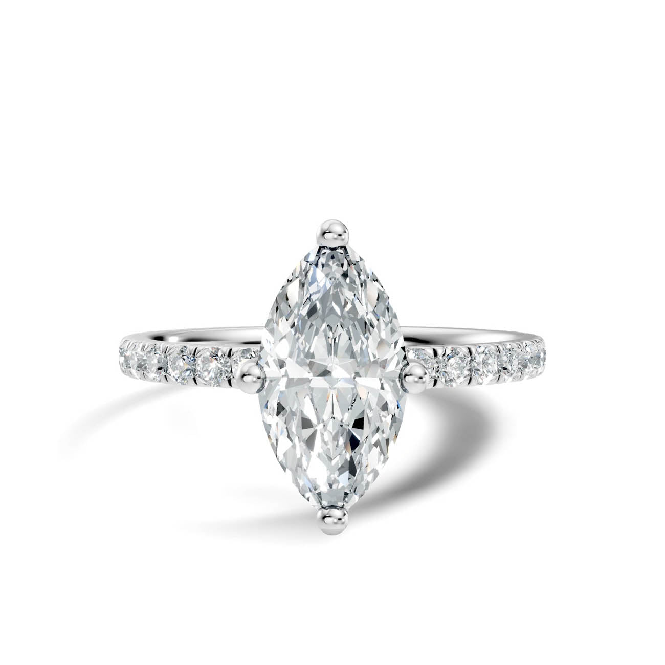 1.34 Ct. Marquise Diamond Pavé Band Engagement Ring (21-d) 10