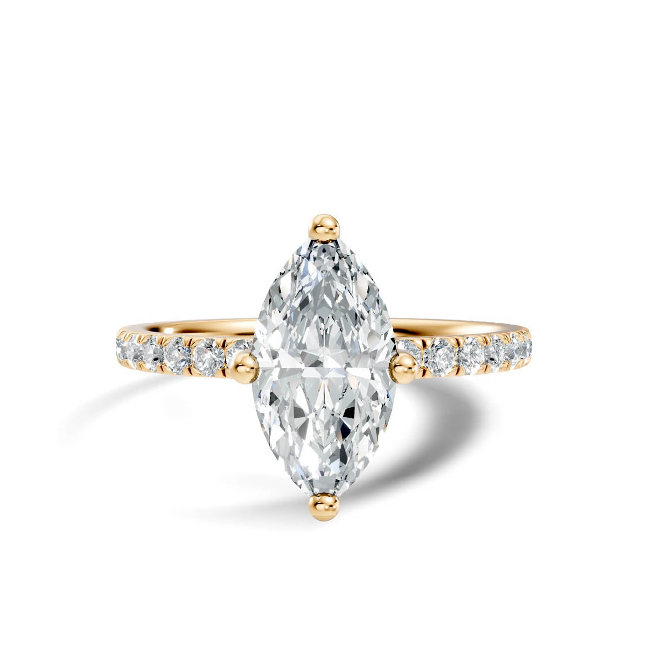 1.34 Ct. Marquise Diamond Pavé Band Engagement Ring (21-d) 3