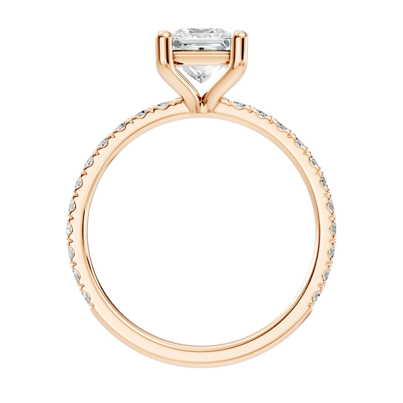 1.34 Ct. Princess Cut Diamond Pavé Engagement Ring (21-e) 5