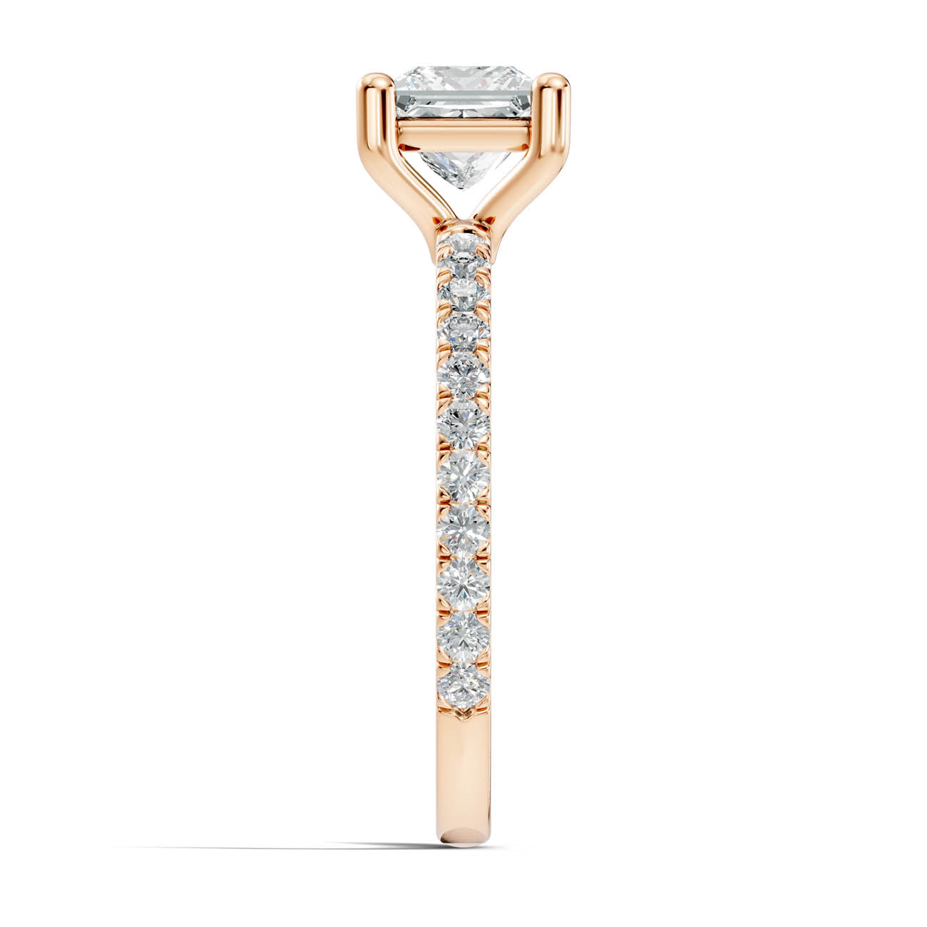 1.34 Ct. Princess Cut Diamond Pavé Engagement Ring (21-e) 8
