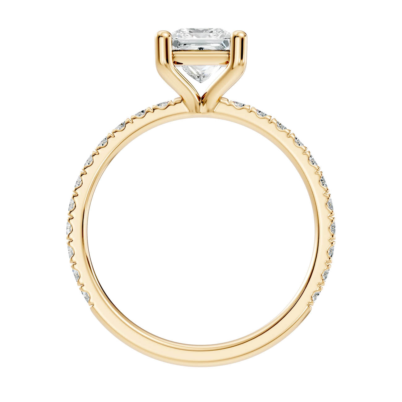 1.34 Ct. Princess Cut Diamond Pavé Engagement Ring (21-e) 14