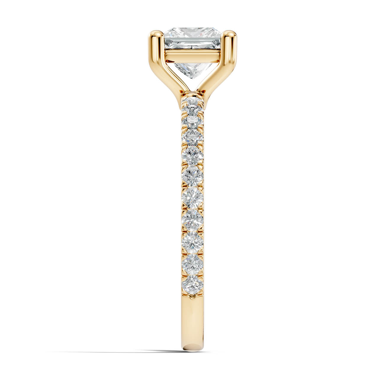 1.34 Ct. Princess Cut Diamond Pavé Engagement Ring (21-e) 15