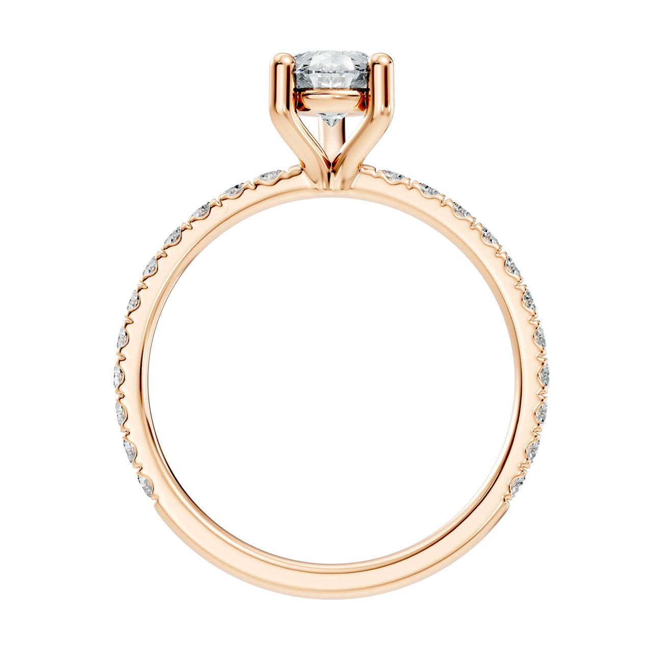 1.34 Ct. Classic Pear Diamond Ring with Pavé Band Setting (21-f) 5