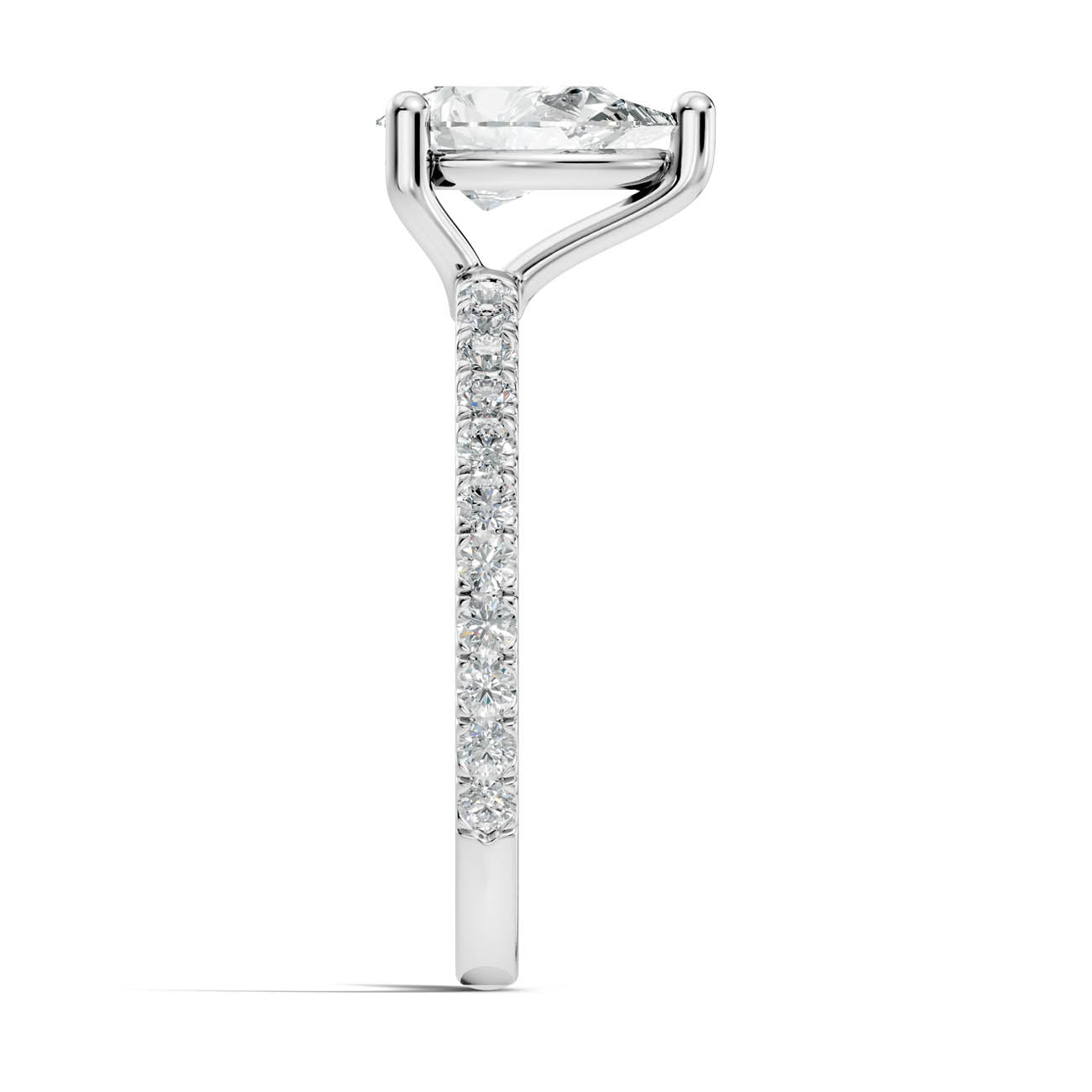 1.34 Ct. Classic Pear Diamond Ring with Pavé Band Setting (21-f) 12