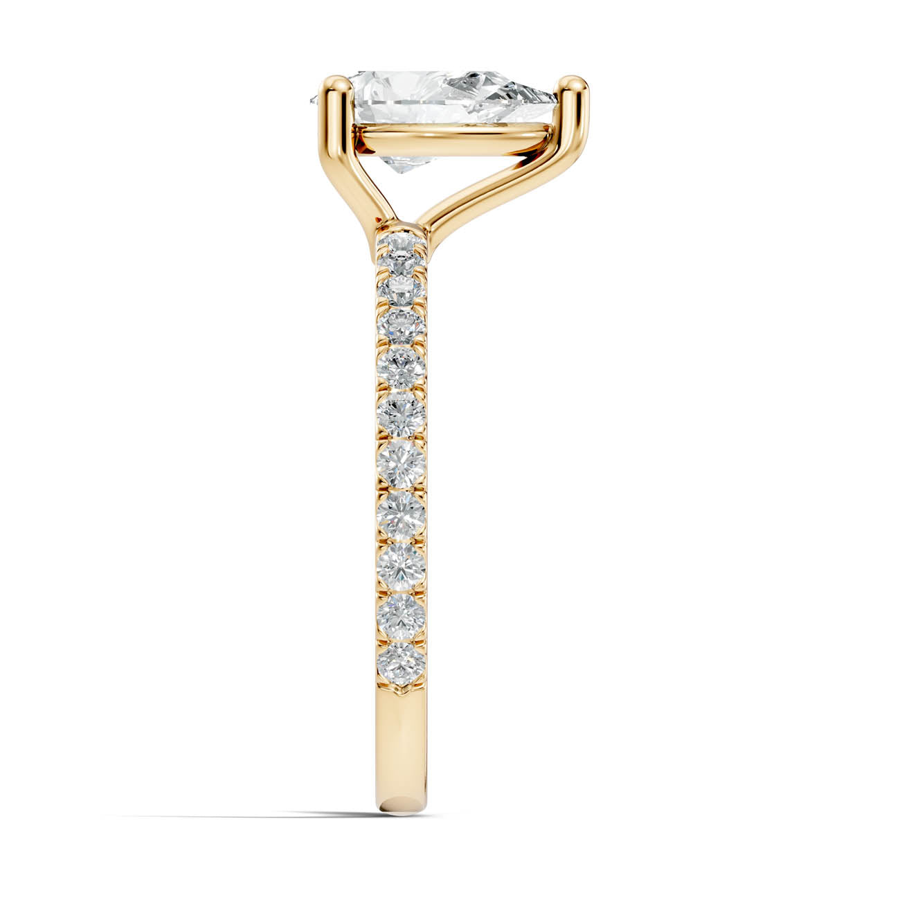 1.34 Ct. Classic Pear Diamond Ring with Pavé Band Setting (21-f) 15