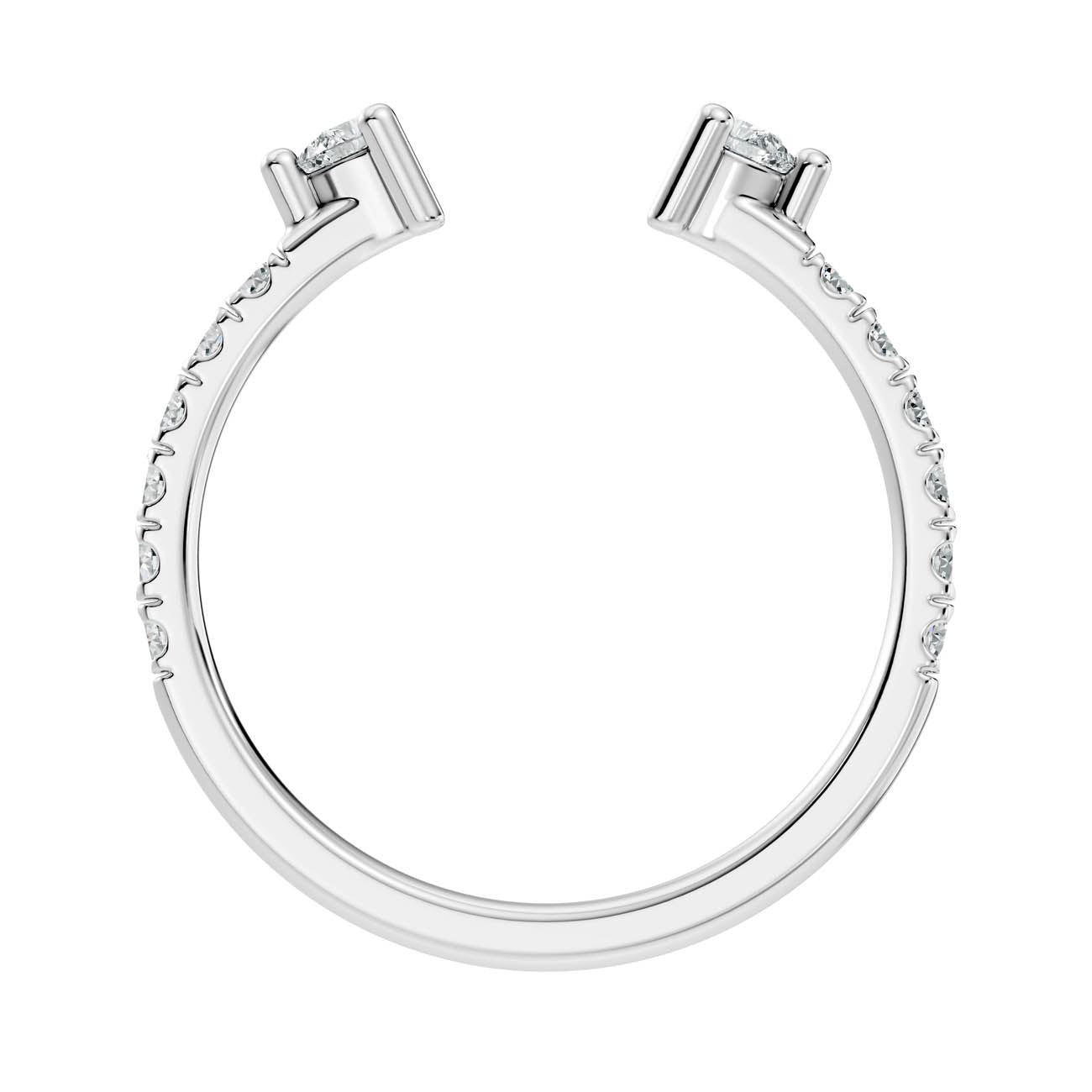 .34 Ct. Open Cuff Pear Diamond Ring with Pavé Accents (24-a) 11