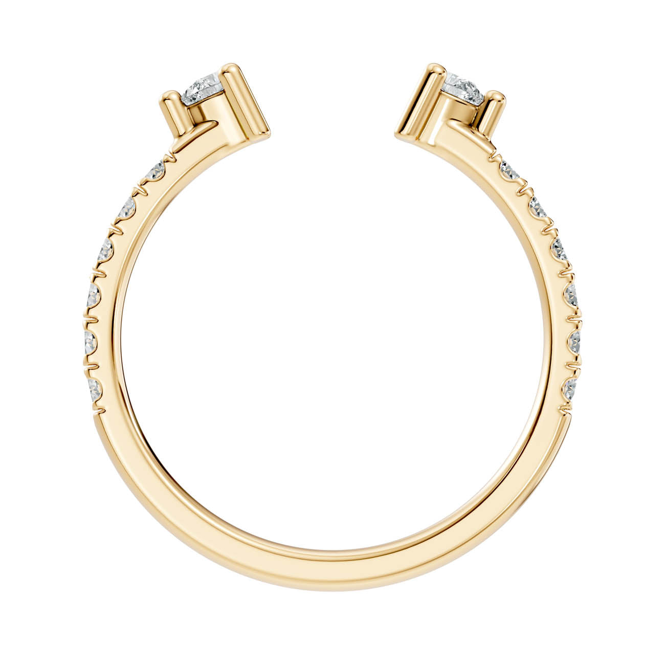 .34 Ct. Open Cuff Pear Diamond Ring with Pavé Accents (24-a) 14