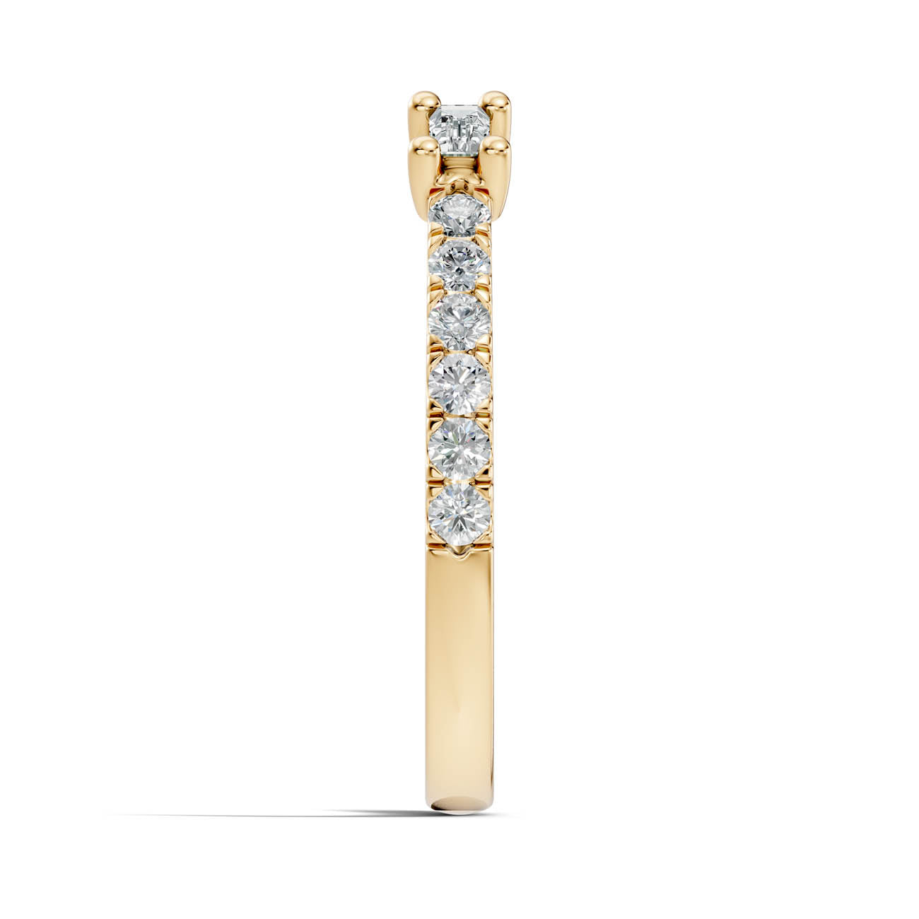 .35 Ct. Open Baguette and Round Diamond Toi et Moi Ring with Pavé Shank (24-b) 15