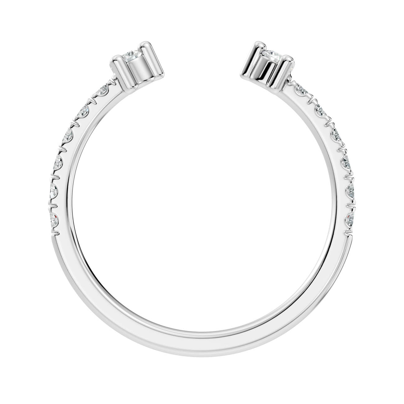 .34 Ct. Open Cuff Diamond Ring with Pavé Accents and Dual Four-Prong Settings (24-c) 11