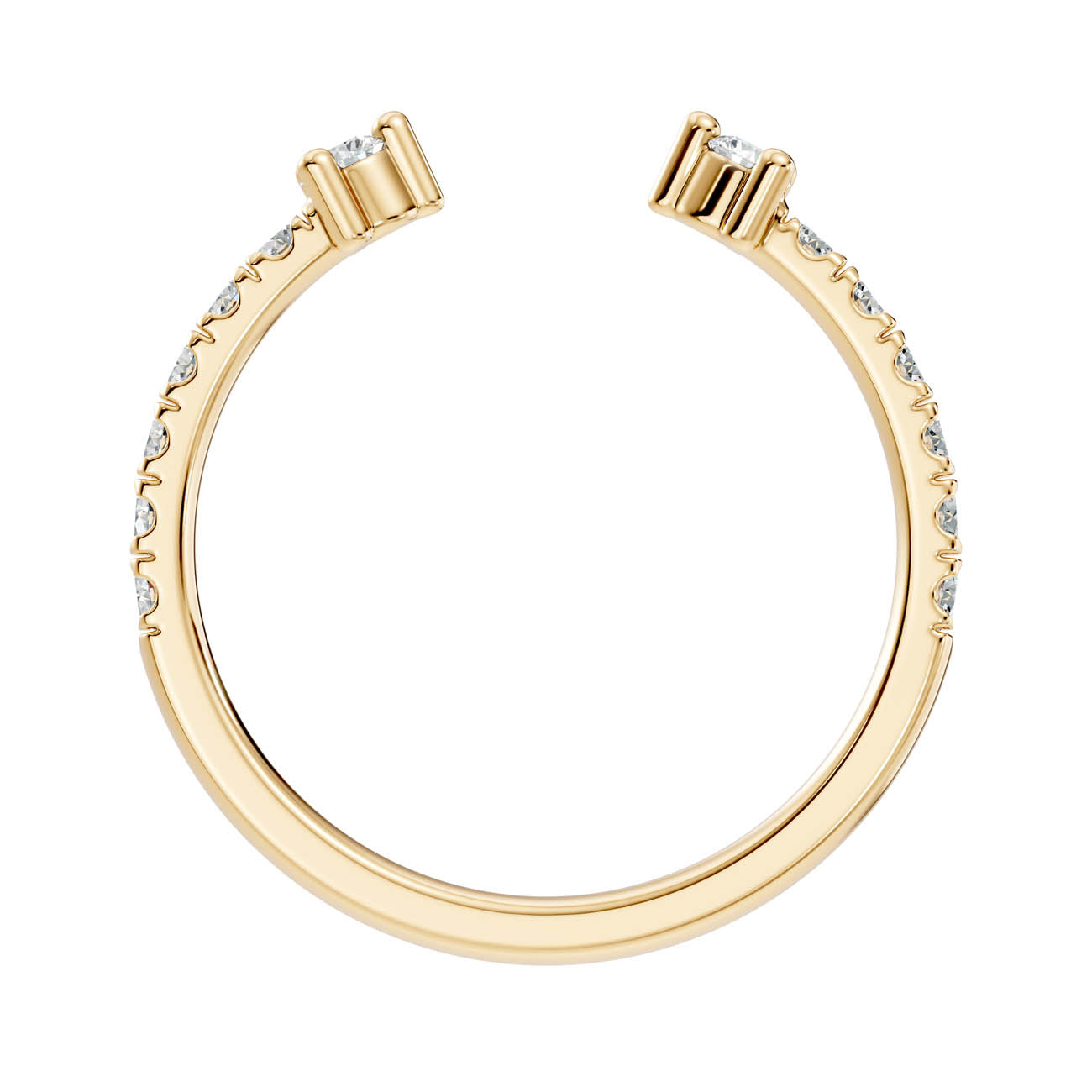 .34 Ct. Open Cuff Diamond Ring with Pavé Accents and Dual Four-Prong Settings (24-c) 14
