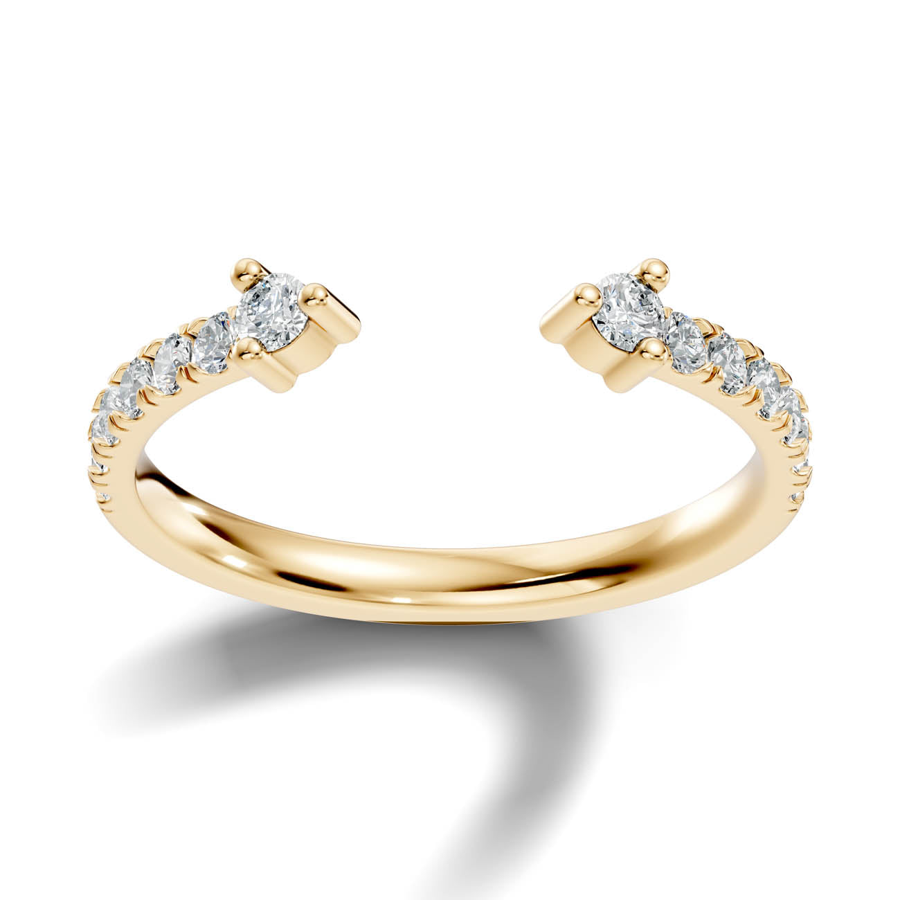 .34 Ct. Open Cuff Diamond Ring with Pavé Accents and Dual Four-Prong Settings (24-c) 4