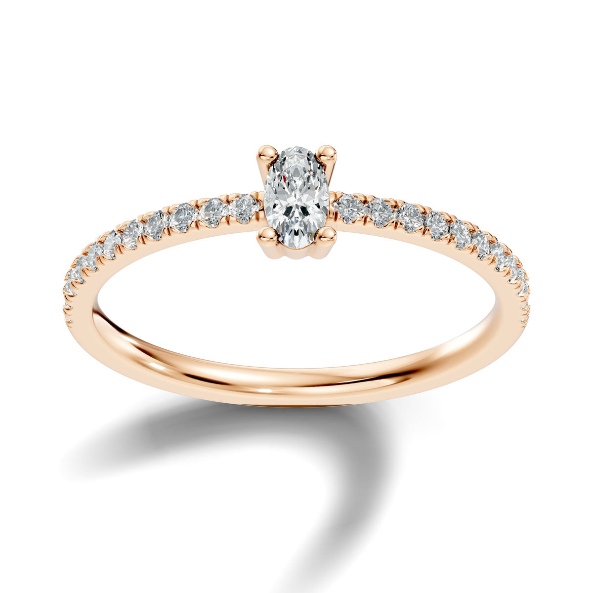 .30 Ct. Oval Diamond Engagement Ring with Pavé Band (ja7-a) 10