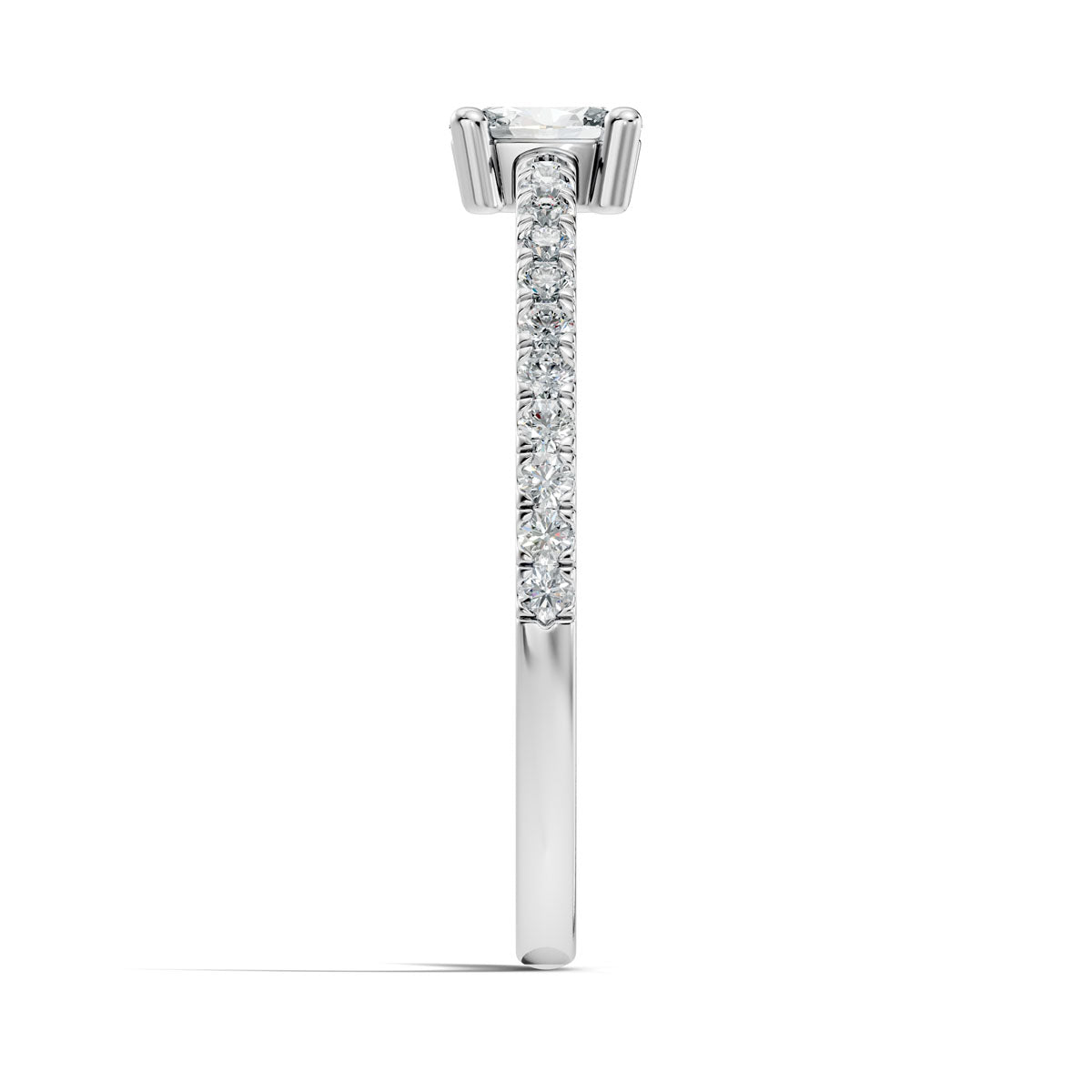 .30 Ct. Oval Diamond Engagement Ring with Pavé Band (ja7-a) 7