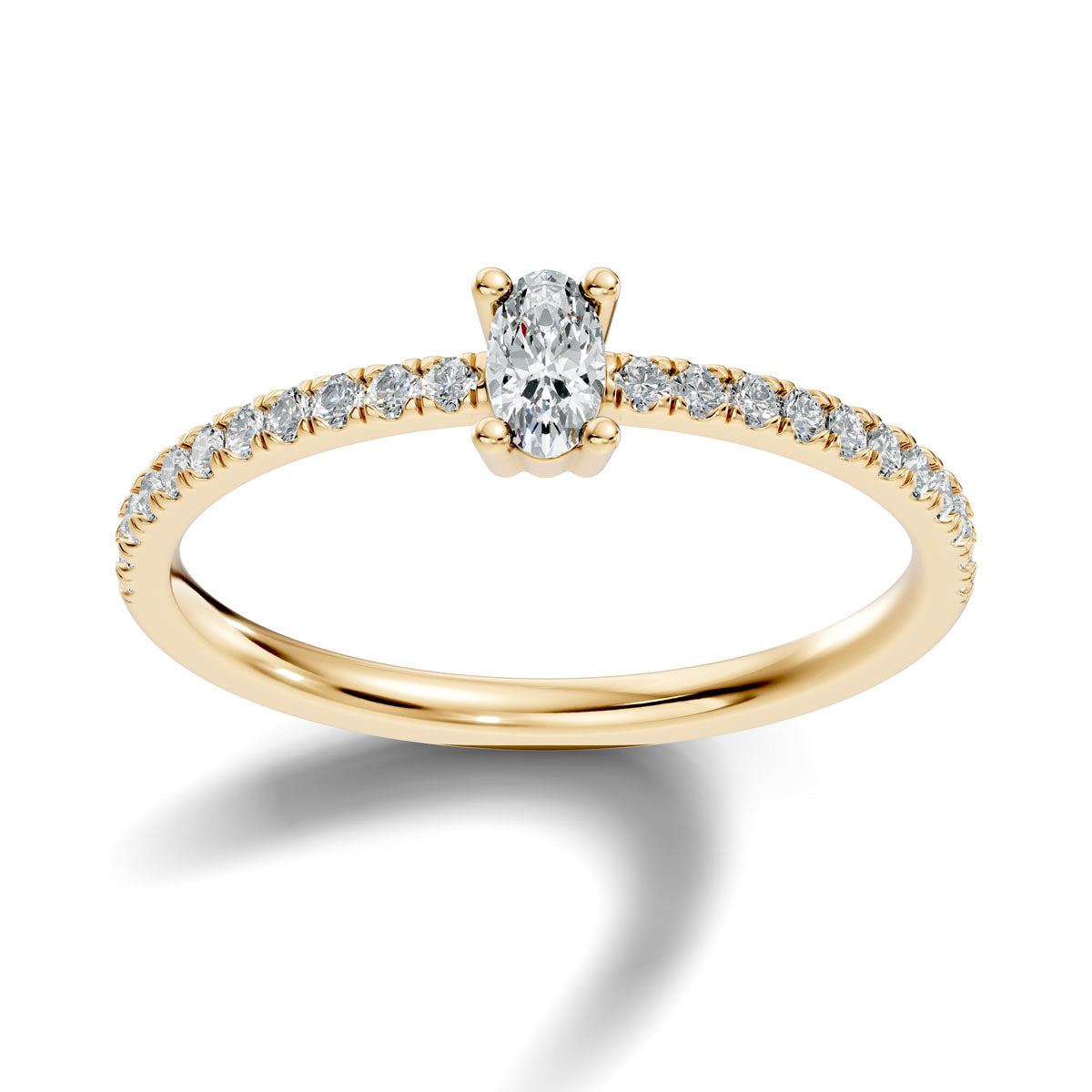 .30 Ct. Oval Diamond Engagement Ring with Pavé Band (ja7-a) 3
