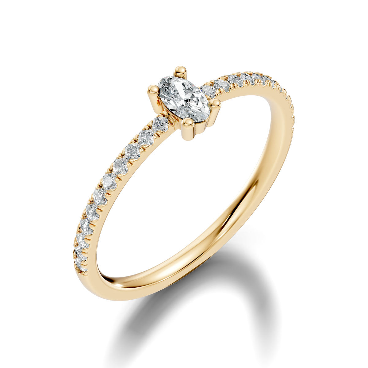 .30 Ct. Oval Diamond Engagement Ring with Pavé Band (ja7-a) 9