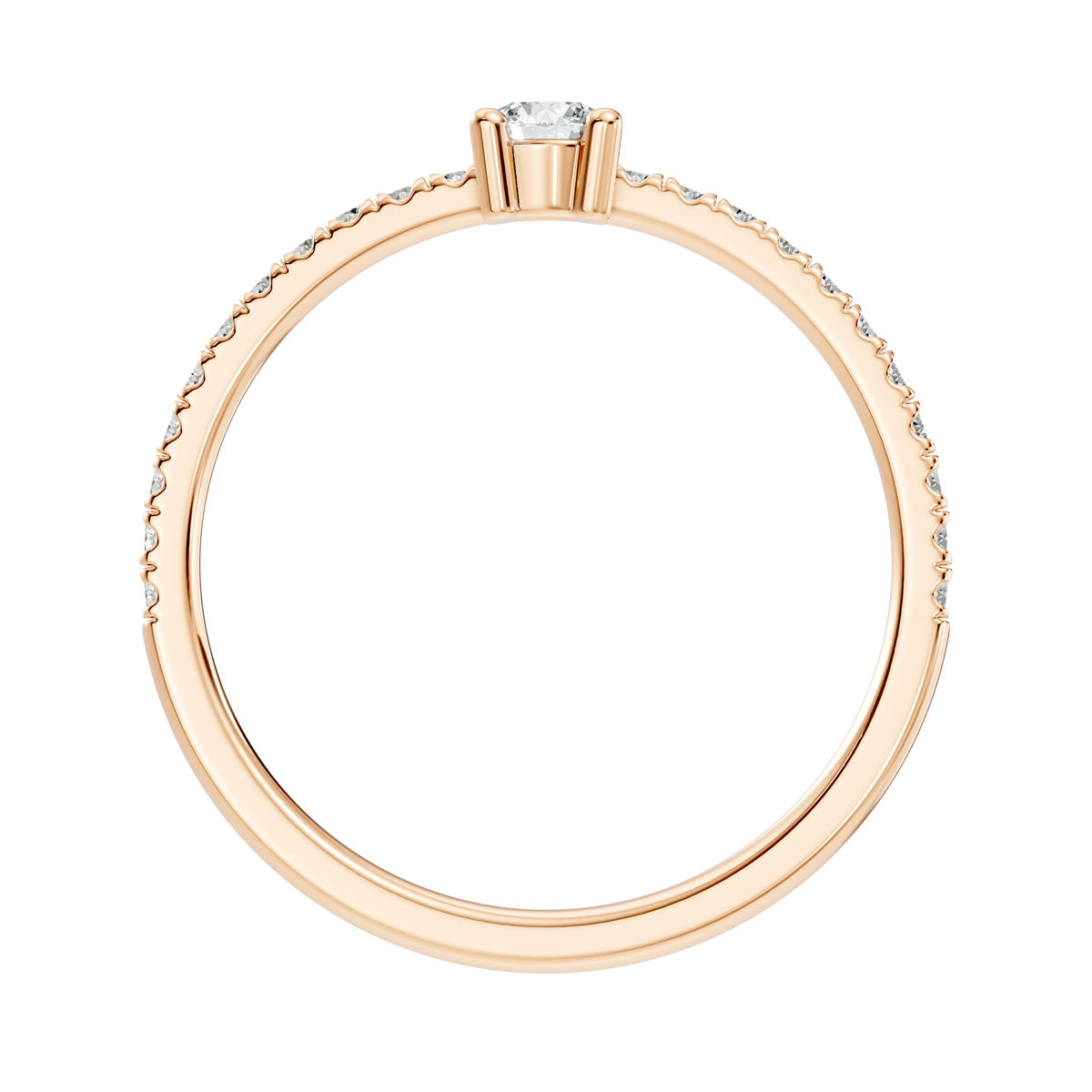 .30 Ct. Round Diamond Engagement Ring with Pavé Band (ja7-b) 6