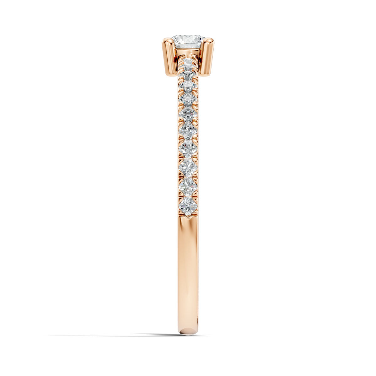 .30 Ct. Round Diamond Engagement Ring with Pavé Band (ja7-b) 8
