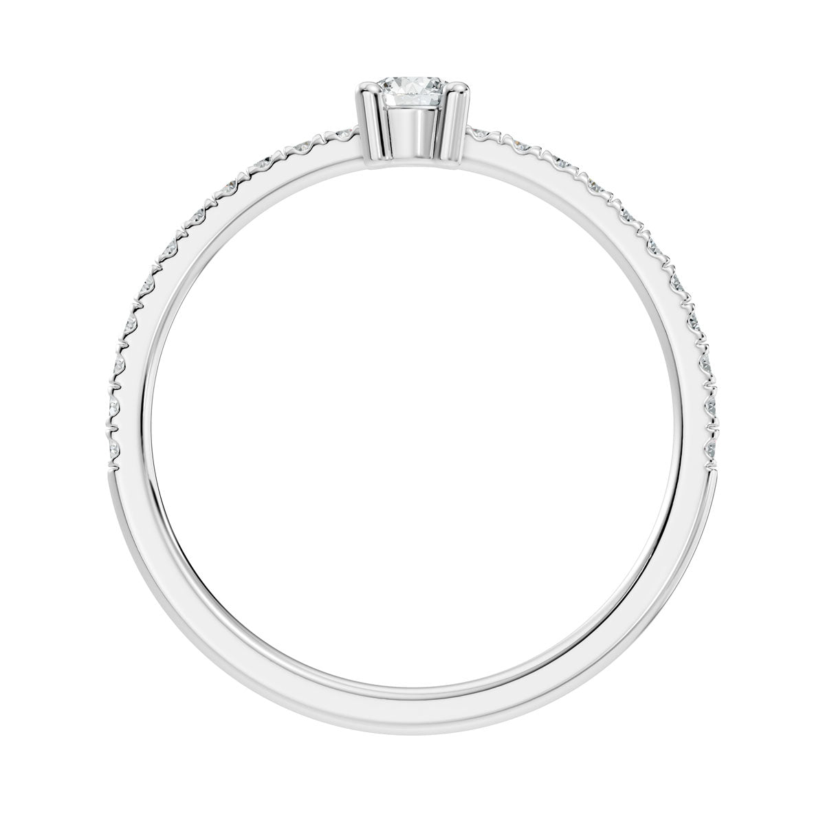 .30 Ct. Round Diamond Engagement Ring with Pavé Band (ja7-b) 11
