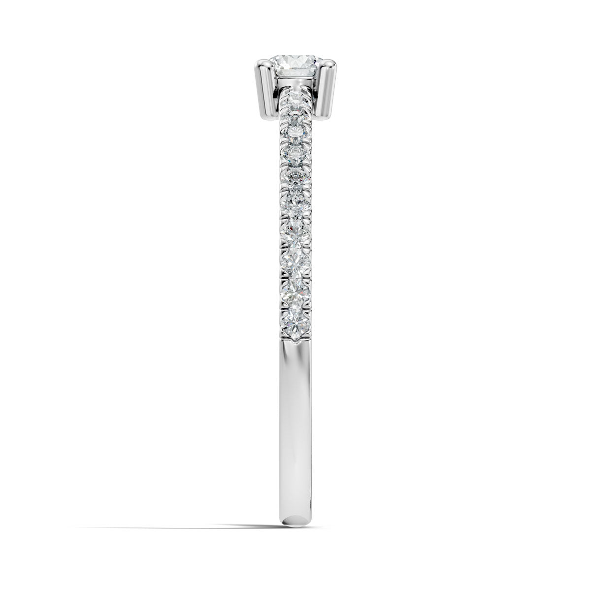 .30 Ct. Round Diamond Engagement Ring with Pavé Band (ja7-b) 12