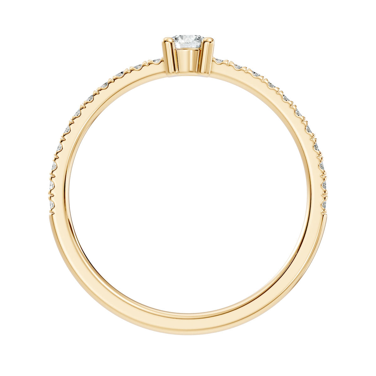 .30 Ct. Round Diamond Engagement Ring with Pavé Band (ja7-b) 4