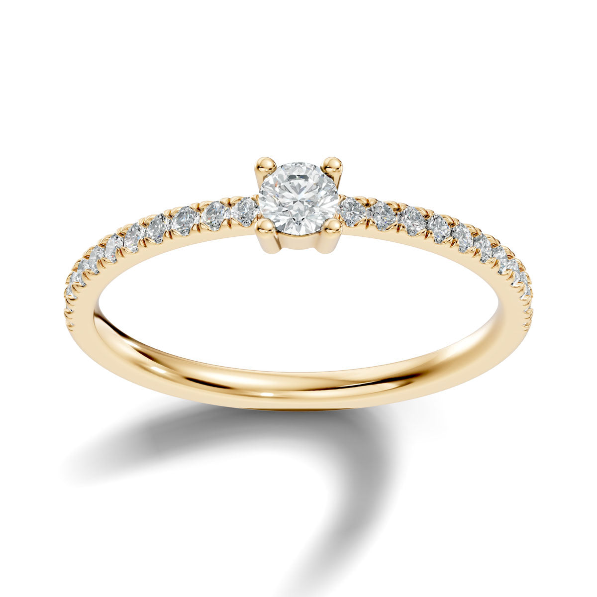 .30 Ct. Round Diamond Engagement Ring with Pavé Band (ja7-b) 3