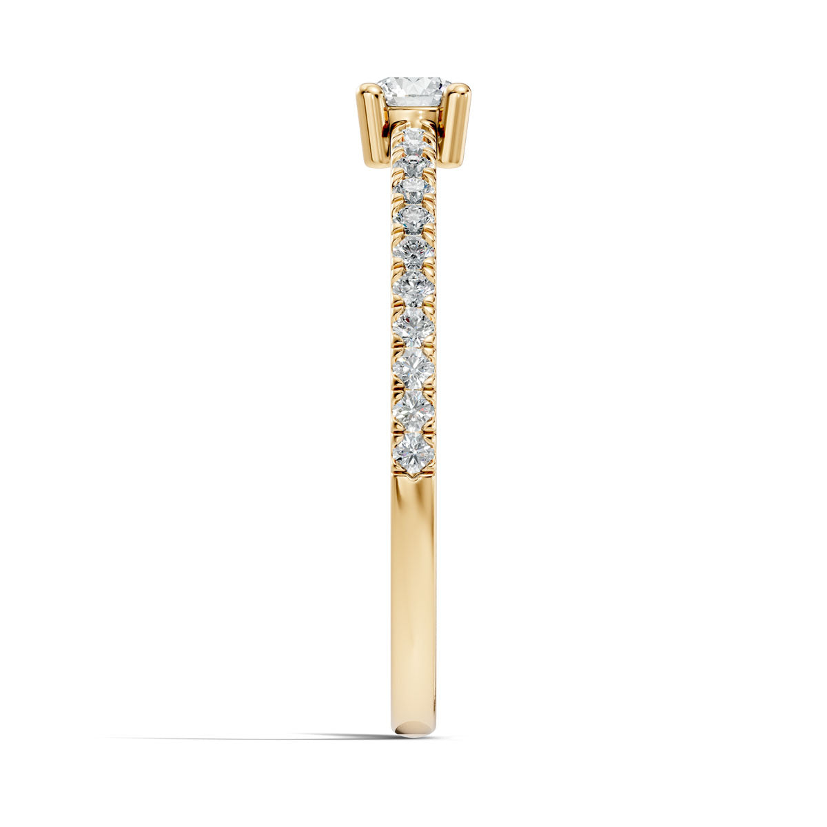 .30 Ct. Round Diamond Engagement Ring with Pavé Band (ja7-b) 5
