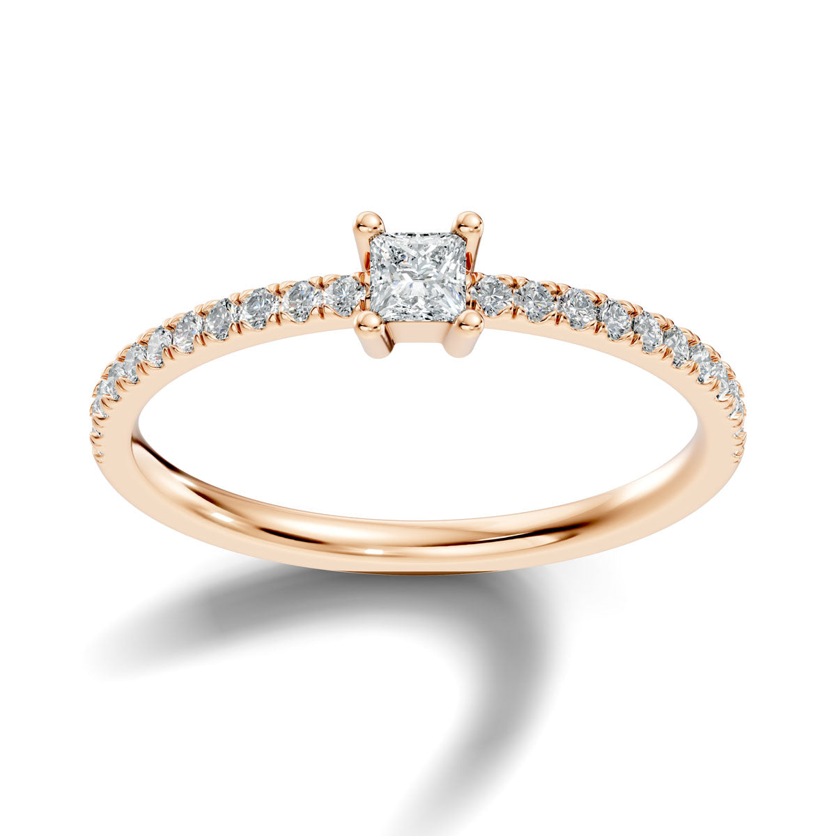 .25 Ct. Princess Cut Diamond Engagement Ring with Pavé Band (ja7-c) 7