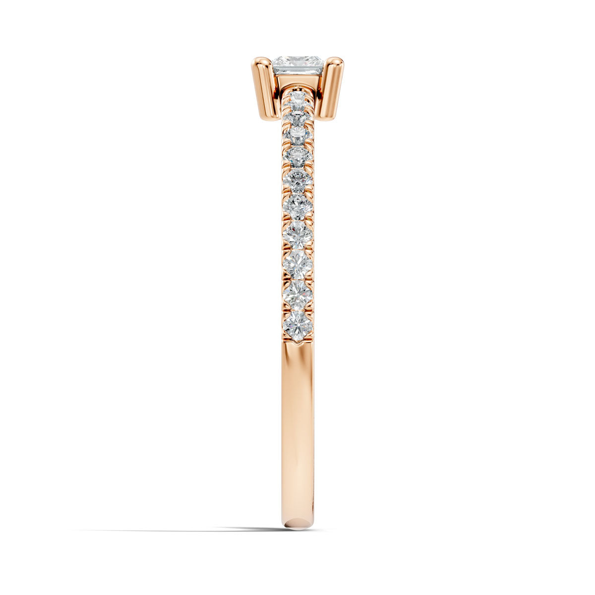 .25 Ct. Princess Cut Diamond Engagement Ring with Pavé Band (ja7-c) 8