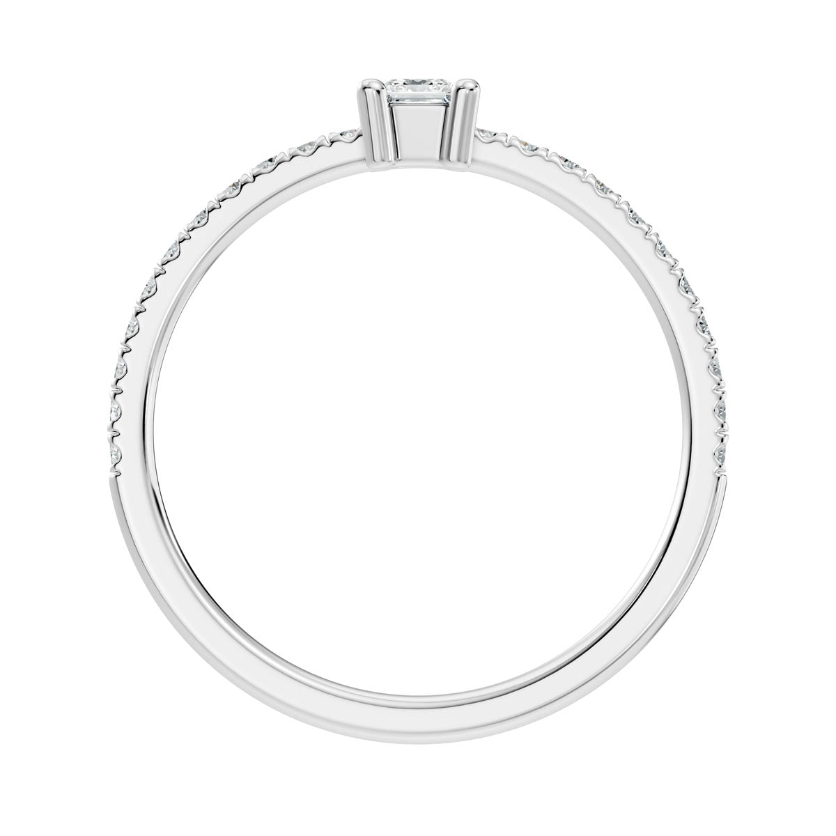 .25 Ct. Princess Cut Diamond Engagement Ring with Pavé Band (ja7-c) 11