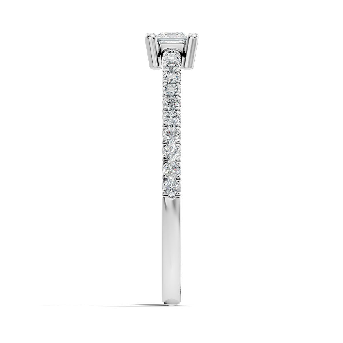 .25 Ct. Princess Cut Diamond Engagement Ring with Pavé Band (ja7-c) 12