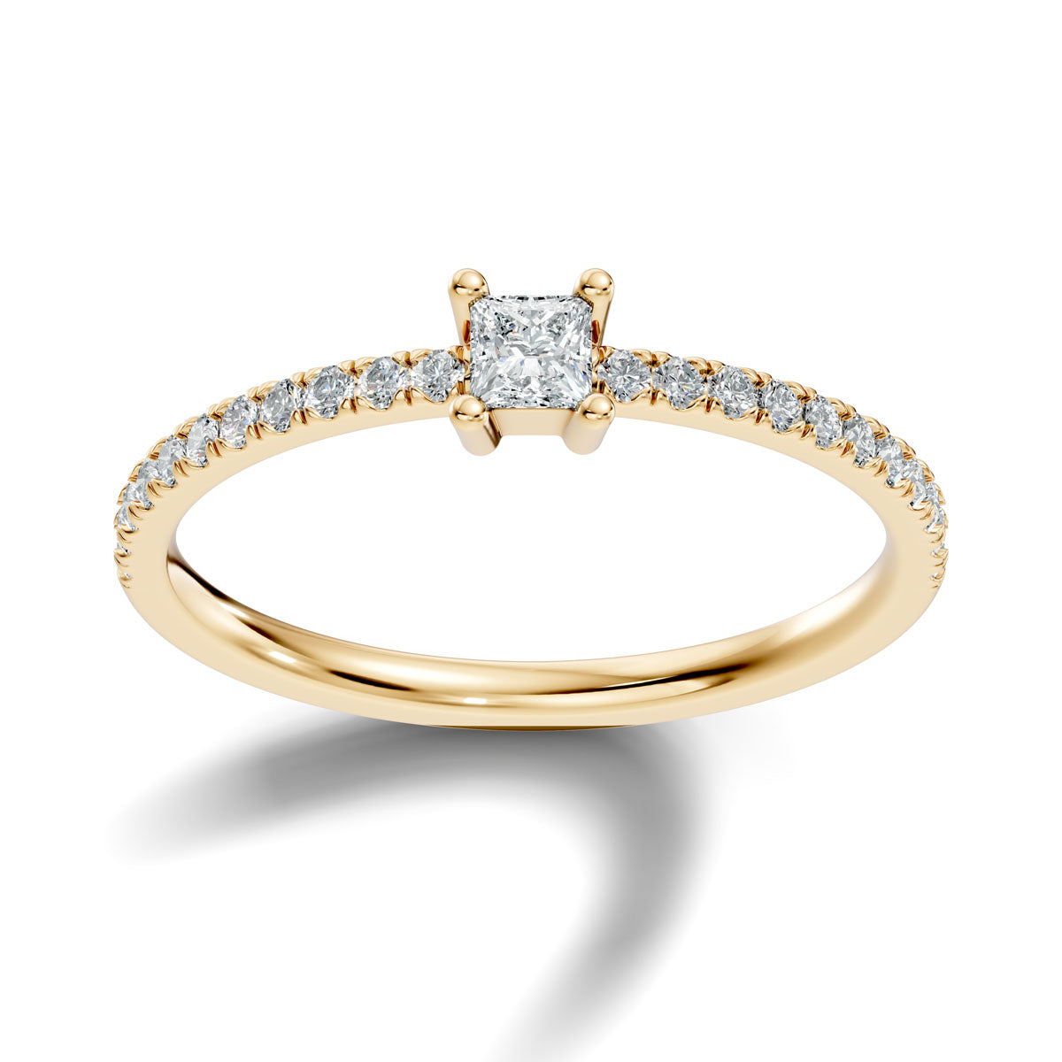 .25 Ct. Princess Cut Diamond Engagement Ring with Pavé Band (ja7-c) 3