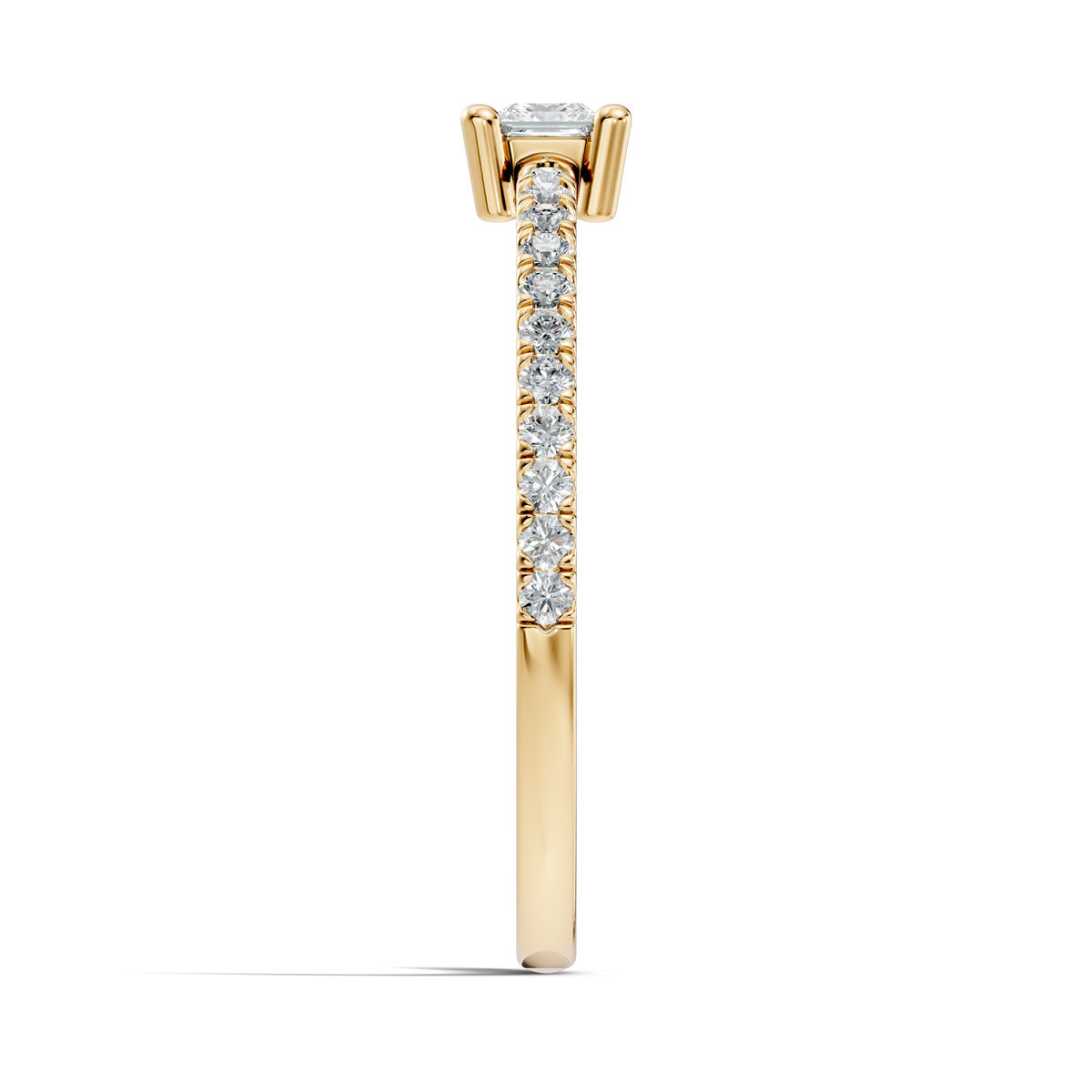 .25 Ct. Princess Cut Diamond Engagement Ring with Pavé Band (ja7-c) 5