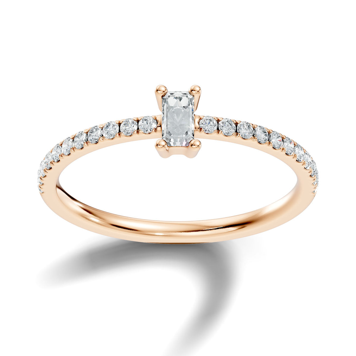 .30 Ct. Emerald Cut Diamond Engagement Ring with Pavé Band (ja7-d) 7