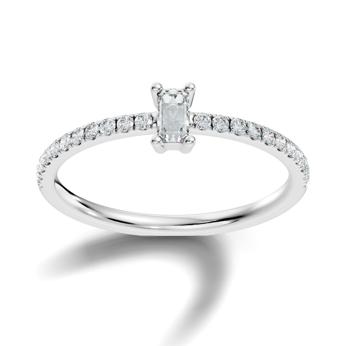 .30 Ct. Emerald Cut Diamond Engagement Ring with Pavé Band (ja7-d)