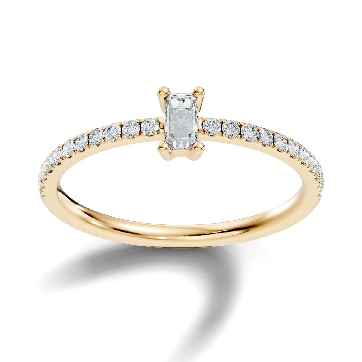 .30 Ct. Emerald Cut Diamond Engagement Ring with Pavé Band (ja7-d) 4