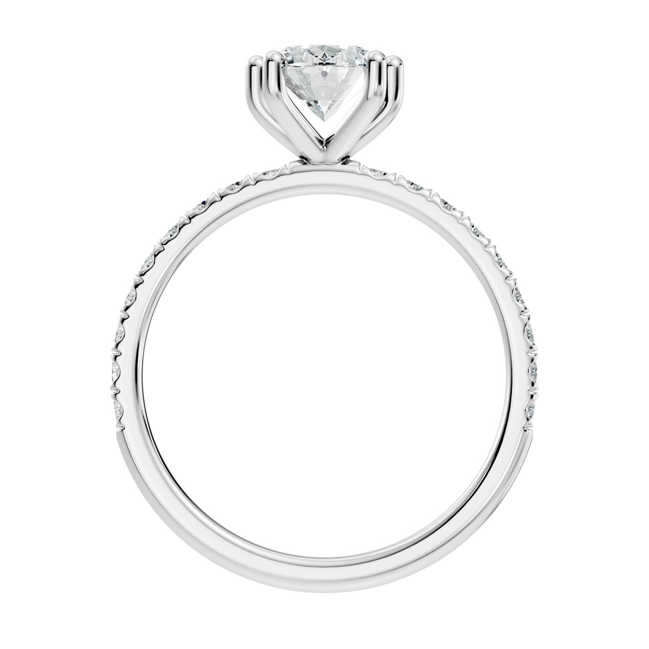 .50-1.50 Ct. Oval Diamond Engagement Ring with Pavé Band (ja12-b) 11