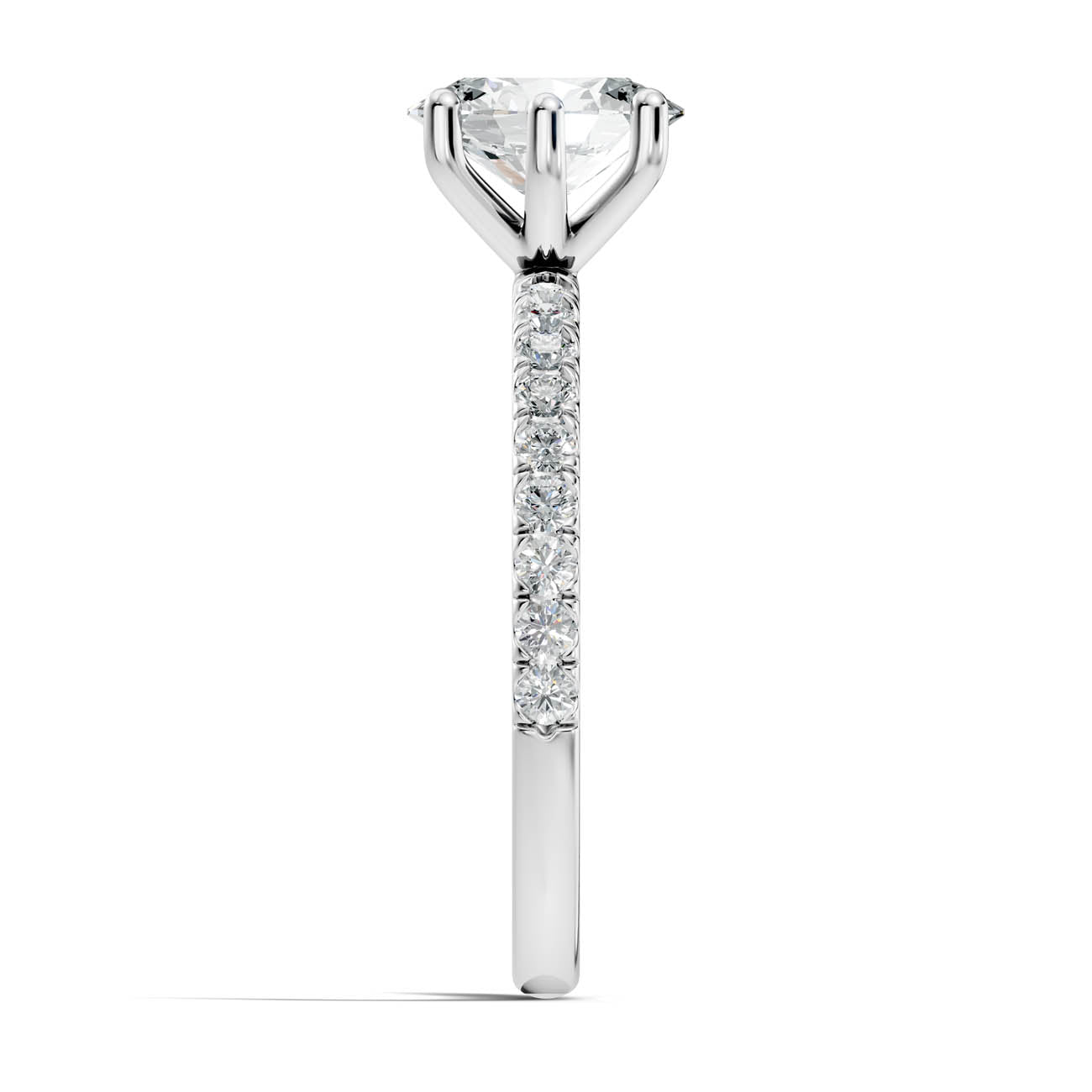 .50-1.50 Ct. Oval Diamond Engagement Ring with Pavé Band (ja12-b) 12
