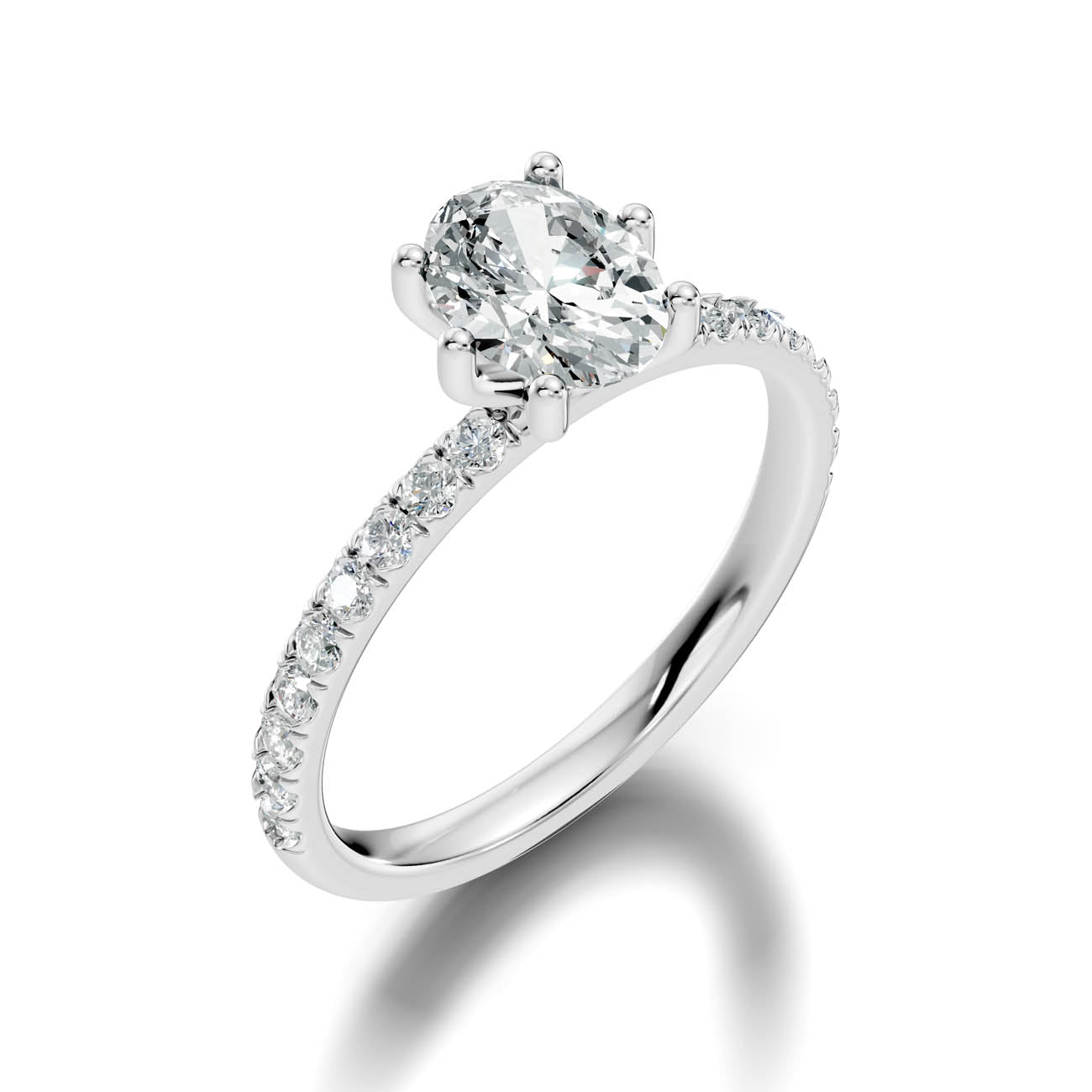 .50-1.50 Ct. Oval Diamond Engagement Ring with Pavé Band (ja12-b) 13