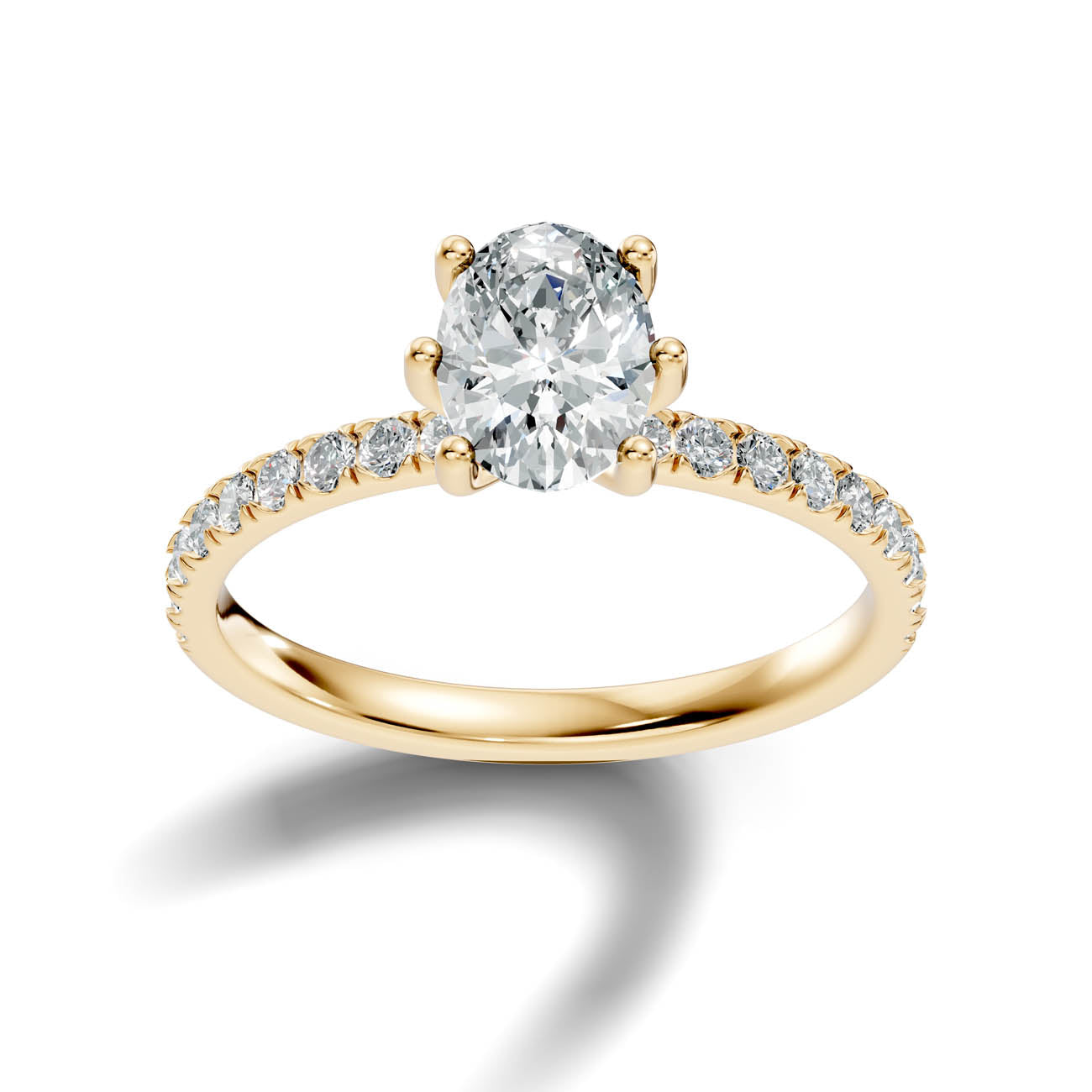.50-1.50 Ct. Oval Diamond Engagement Ring with Pavé Band (ja12-b) 4