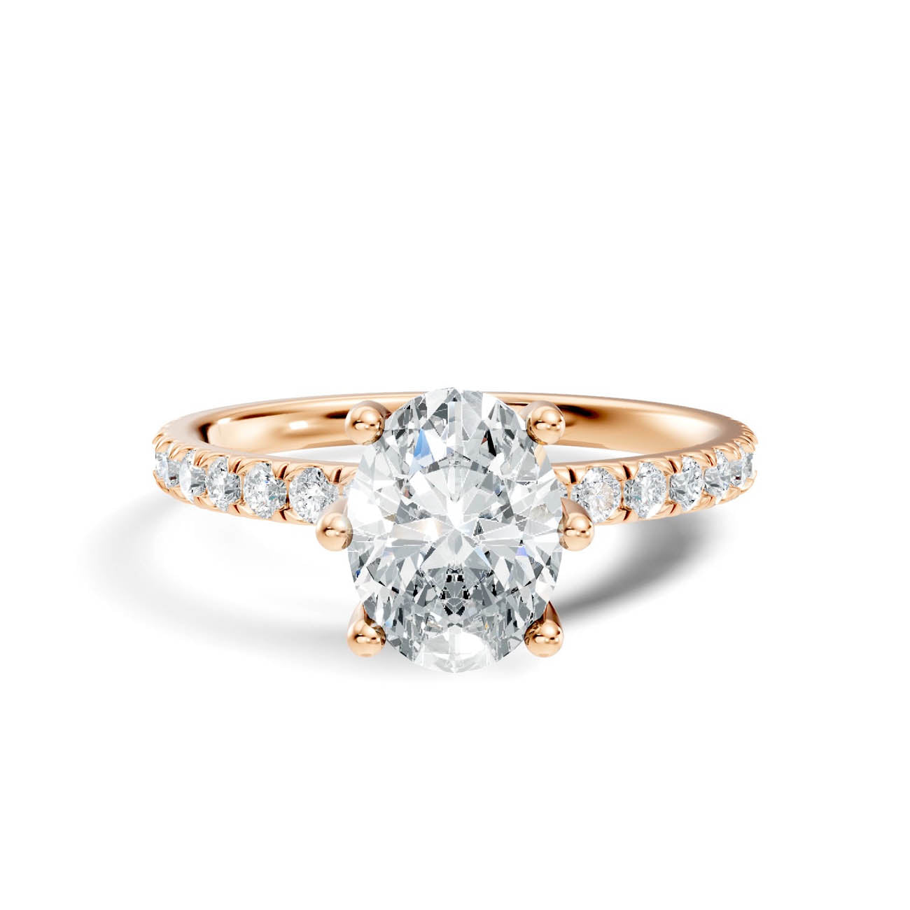 .50-1.50 Ct. Oval Diamond Engagement Ring with Pavé Band (ja12-b) 6
