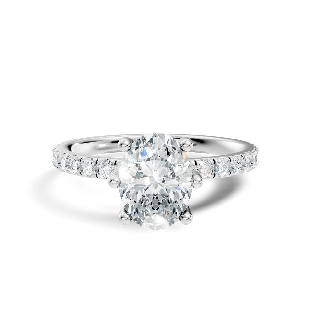 .50-1.50 Ct. Oval Diamond Engagement Ring with Pavé Band (ja12-b) 10