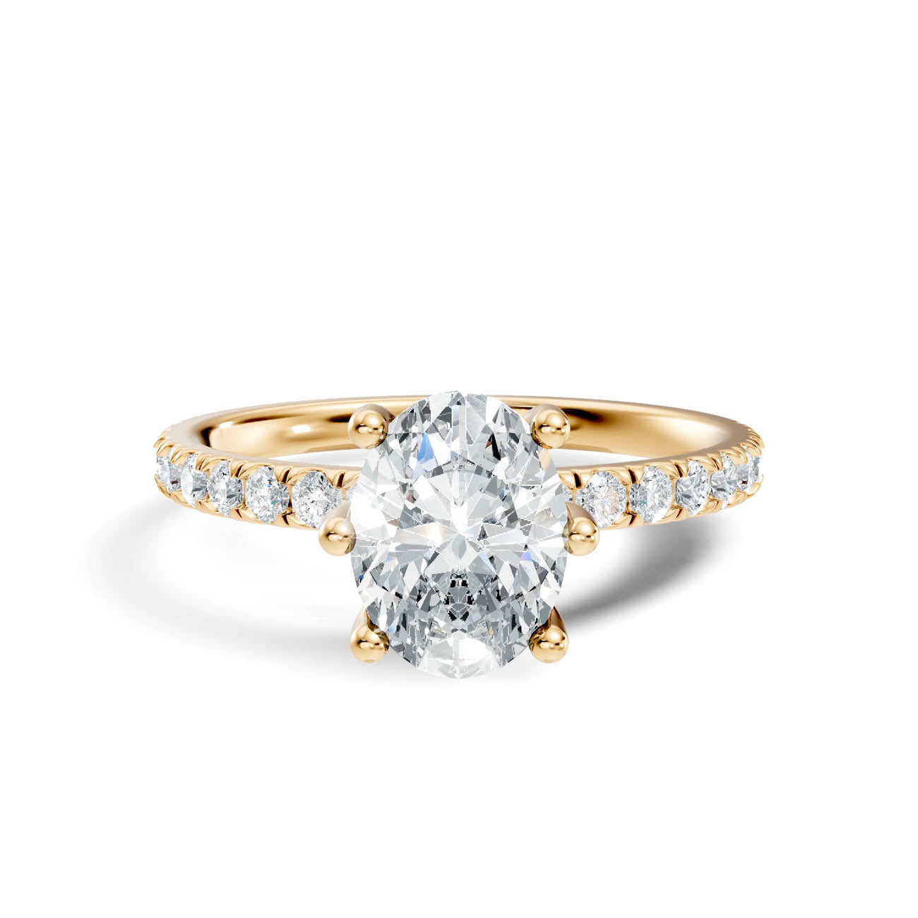 .50-1.50 Ct. Oval Diamond Engagement Ring with Pavé Band (ja12-b) 3