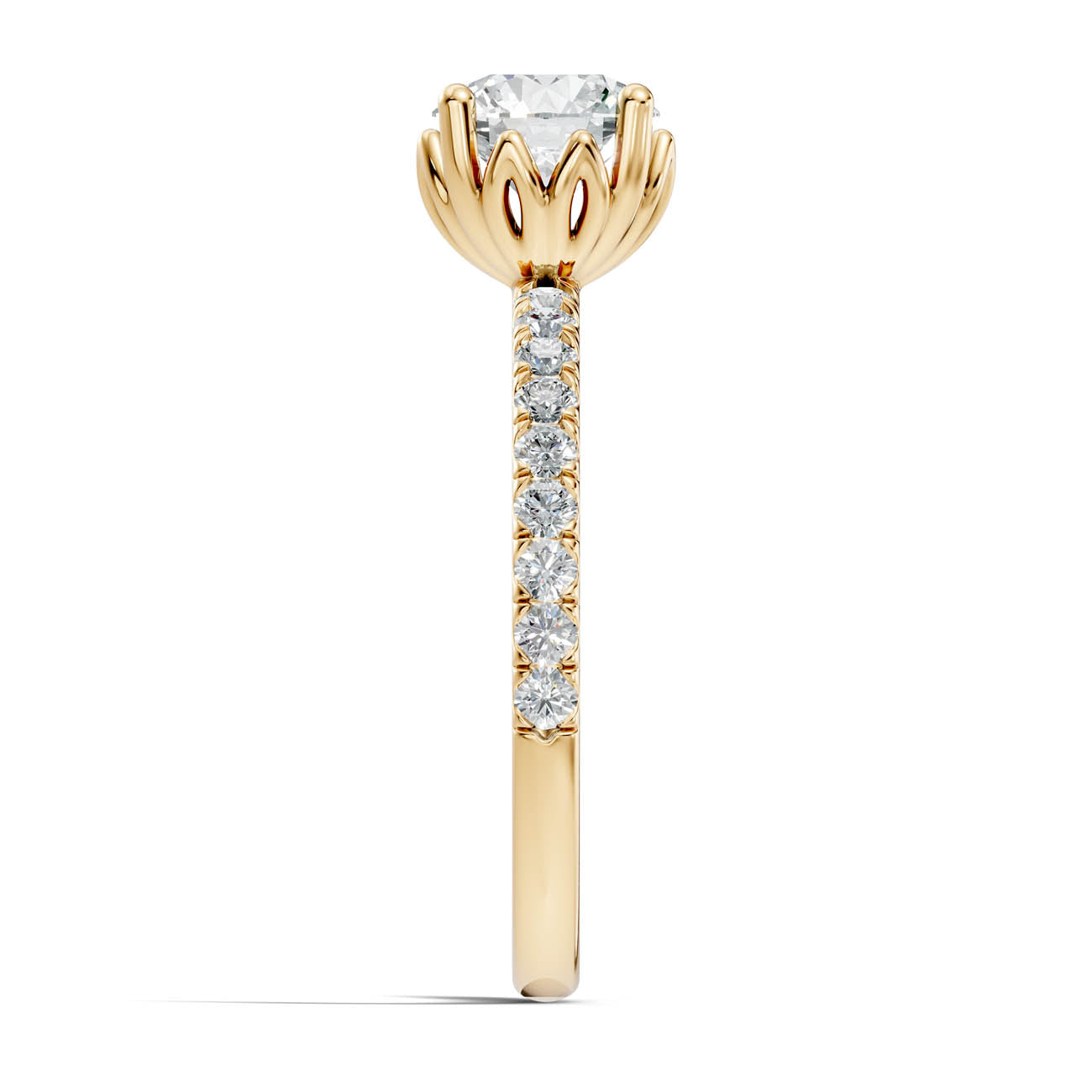 .50-1.50 Ct. Round Brilliant Diamond Engagement Ring with Pavé Band (ja13-a) 15