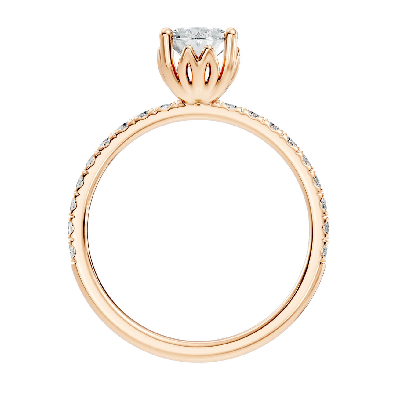 .50-1.50 Ct. Oval Diamond Ring with Pavé Band and Prong Setting (ja13-e) 5